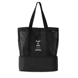 Горячая Распродажа Портативный кулер сумки Еда сумки для пикника охладитель сумка большая емкость 2 шт. прозрачные сетчатые пляжные сумки
