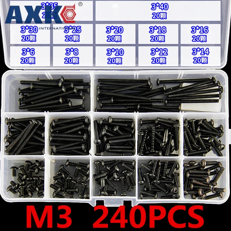 AXK 240 шт 10 9 высокопрочная полукруглая головка набор головок с шестигранной