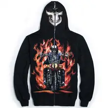 Весенняя модная мужская толстовка с капюшоном с 3D принтом черепа для мотоцикла, осенний кардиган с пламенем размера плюс, Мужская толстовка в стиле панк 252