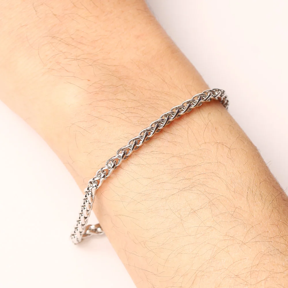 CACANA Stainless Steel Chain Bracelets For Man Women Gold Silver Color For Pendant Flower Basket Donot Fade Jewelry A1249