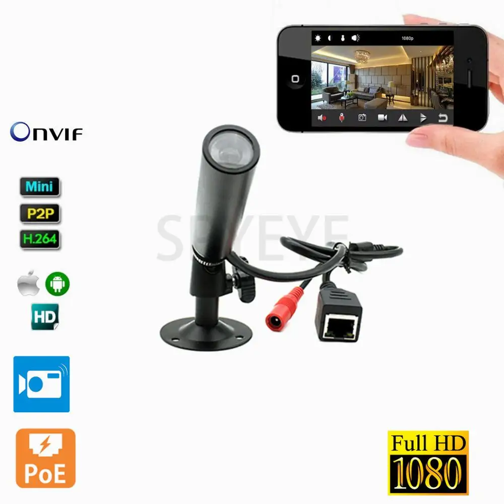1080P POE Power Over Mini Waterproof IP Camera Surveillance