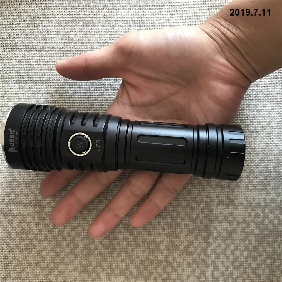 Wuben T70 250 м 4200LM Cree XHP 2,0 светодиодный перезаряжаемый фонарик типа C 26650 индикация батареи аварийный фонарь