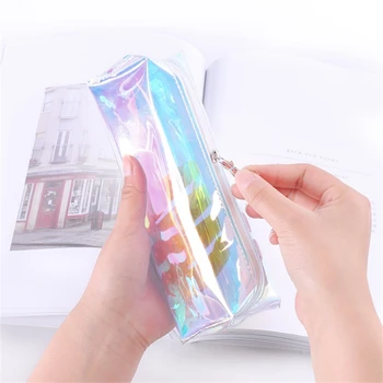 

Kawaii Transparent Glitter Pencil Case Stationery Bags Creative Fashion Pvc Pencil Bag School Pencil Box Supplies Student Gift