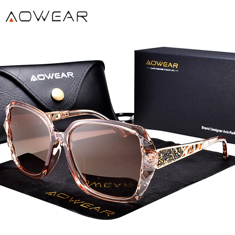 Очки солнцезащитные AOWEAR женские квадратные Поляризационные солнечные очки для