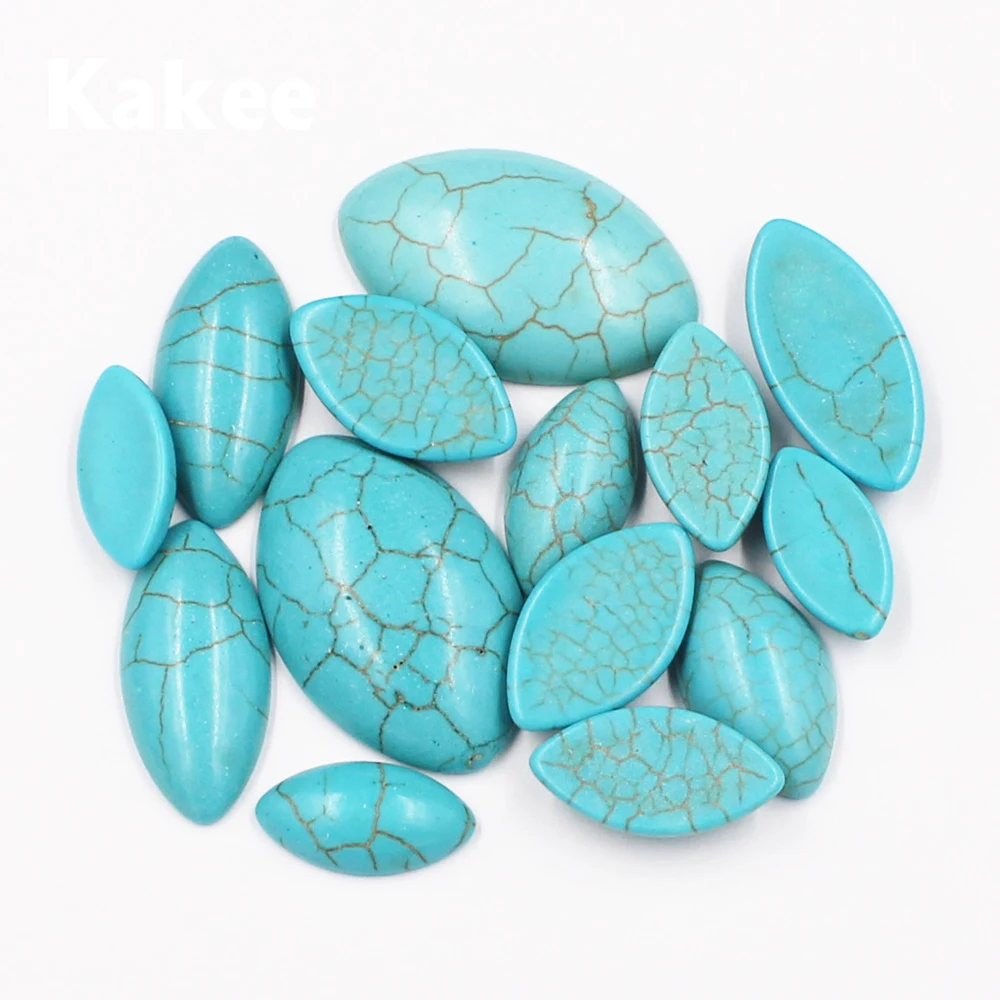 Kakee 10 шт. натуральные кольца с драгоценными камнями в форме маркизы кабошона