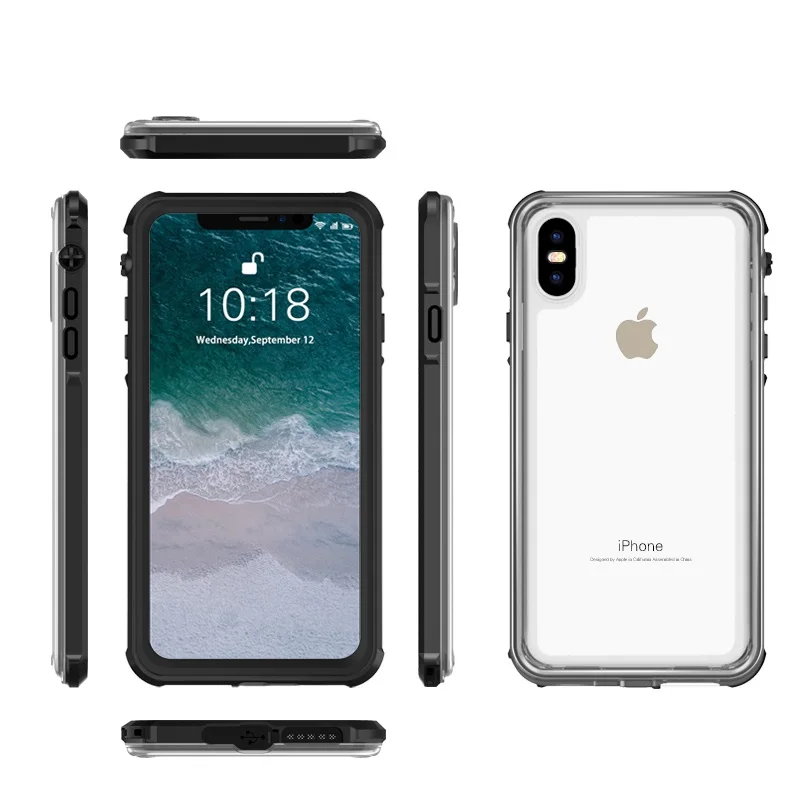 Чехол для Телефона Водонепроницаемый iPhone Xs Max Прозрачный ударопрочный чехол с