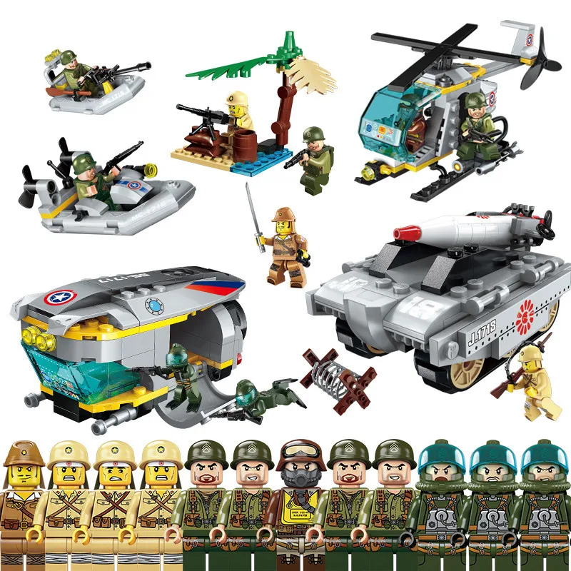 

Enlighten Tactical Espionage Action Helicopter Submarine Execution Model Building Blocks Kit Bricks Educational Toys for kids