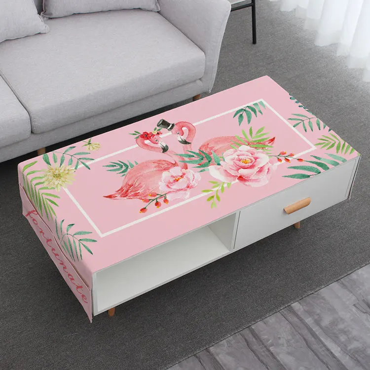 

Flamingo Tea Table Cloth Cotton And Linen 65x185cm 60x170cm 70x180cm 80x190cm Tablecloth Square Table Cover For Living Room