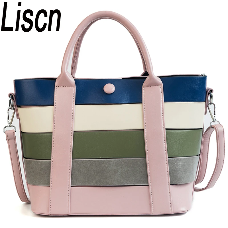 

Messenger bag trend 4 colors New 2018 ladies Korean fashion Sen literary contrast color stitching handbag casual wild shoulder