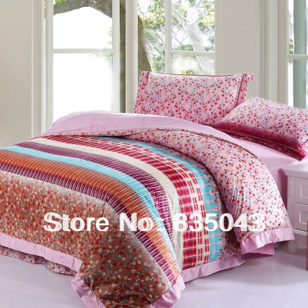 Freeshipping Coral Fleece Duvet Set Thick Bedding Four Set Ikea