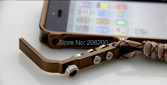 Ceny Dla iphone 5S aluminium metalowe narzędzie bez zderzaka CNC TRIGGER Tactical Edition case dla iphone 5 5S osłona ramy z lina wspinaczkowa