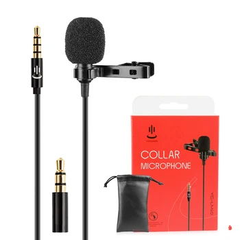 

YC-LM10 II Mini Portable Microphone Condenser Clip-on Lapel Lavalier Mic Wired Mikrofo/Microfon for iPhone X 8 7