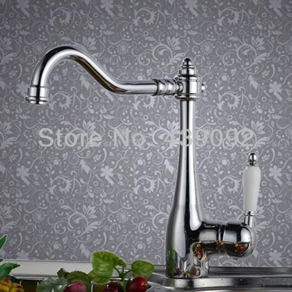 Free Shipping Modern high quality Kitchen sink mixers taps faucet with swivel spout and single