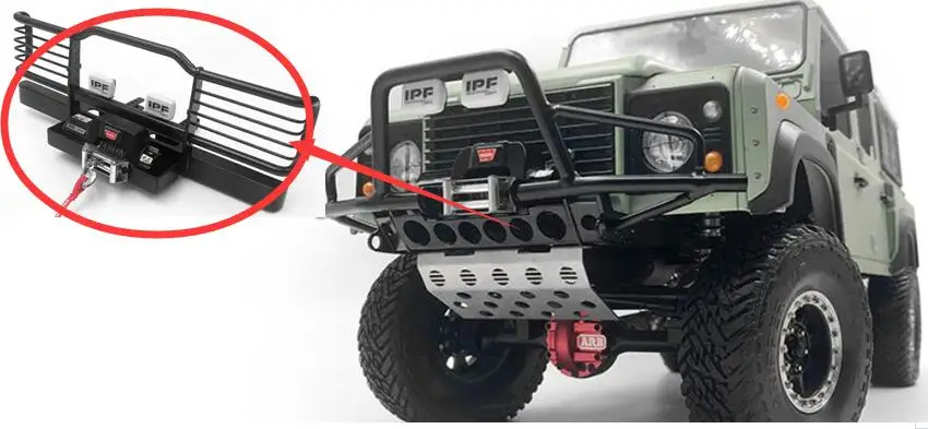 Металлический передний бампер со светодиодными лампами для fraxxas TRX4 T4 Defender D110 4X4