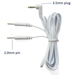10 Pieces Replacement 2-Pin Electrode Lead Wires Connector Cables Jack DC Head 3.5mm Connect Physiotherapy Machine or TENS Unit