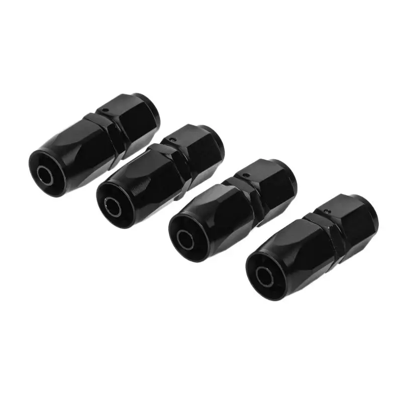 

4Pcs AN-6 Black AN6 0 Degree Fuel Oil Gas Line Hose End Fitting Adapter