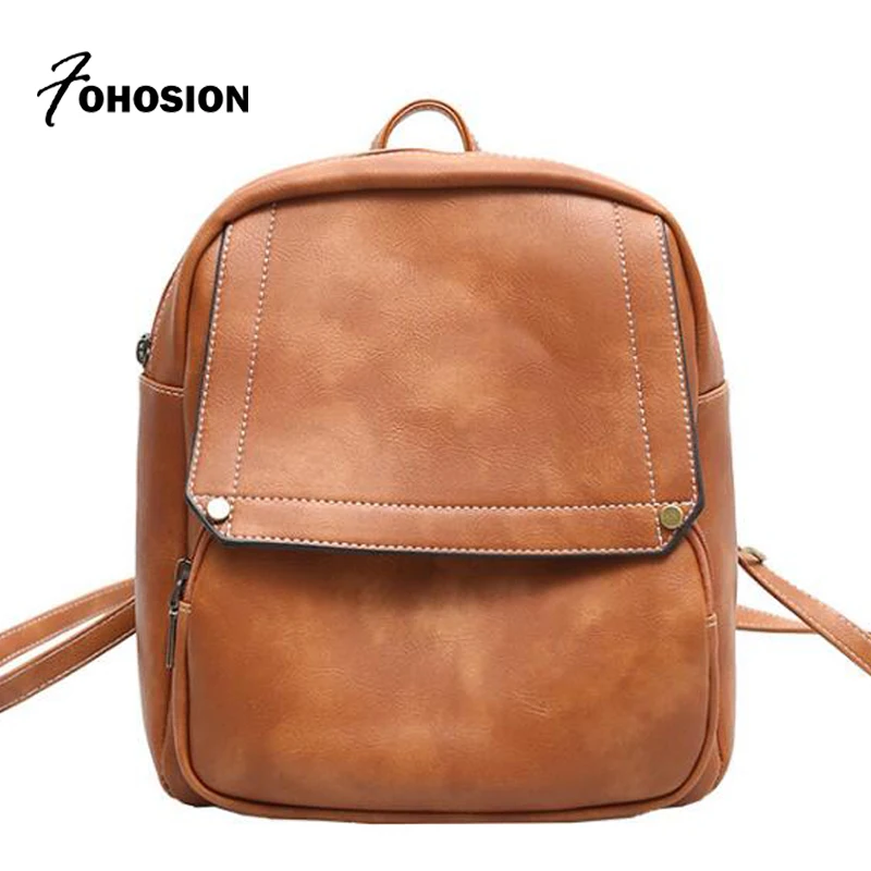 2018 vintage backpack female spring solid students backpacks for