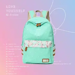 BTS LOVEYOURSELF узел альбом Новый kpop стиль дорожная сумка с принтом холст рюкзак сумка Мода ученический рюкзак сумка