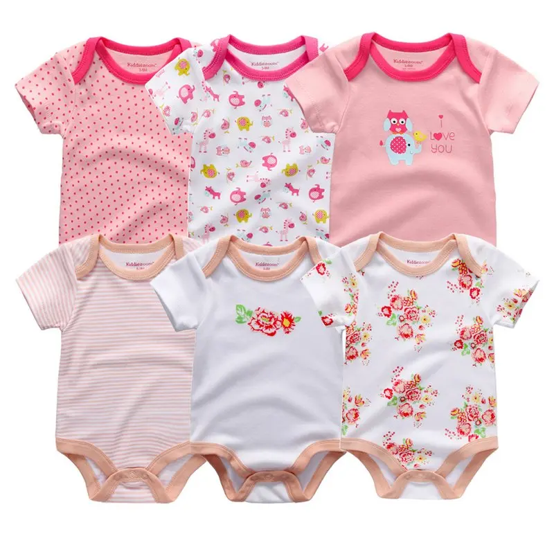 Боди для новорожденных, 6 шт./партия, одежда для малышей с короткими рукавами, комбинезон для малышей 3, 6, 9, 12 месяцев, хлопок, детская одежда, Infan Roupas de Bebe - Цвет: BDS6011