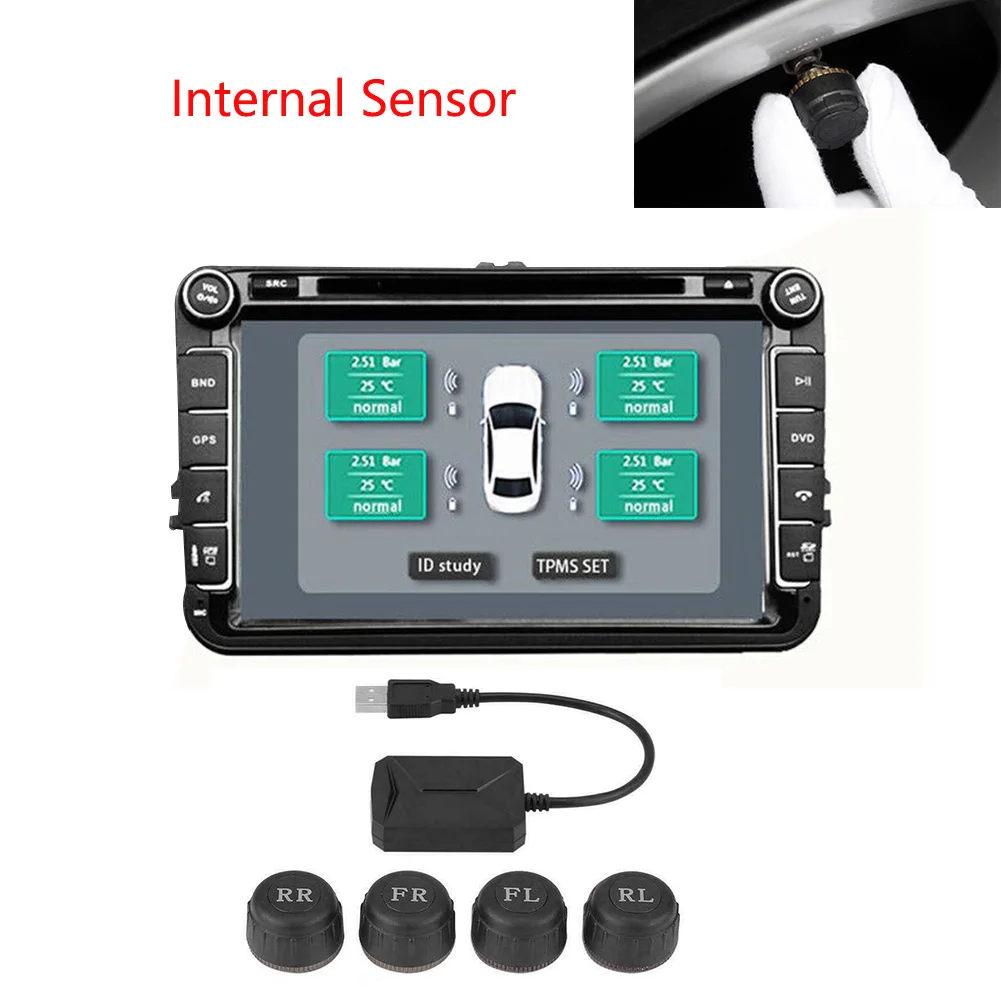 

Tool Module Sensor Digital USB TPMS Auto Alarm Easy Install Tire Pressure Monitor Universal Real-time Display For Android