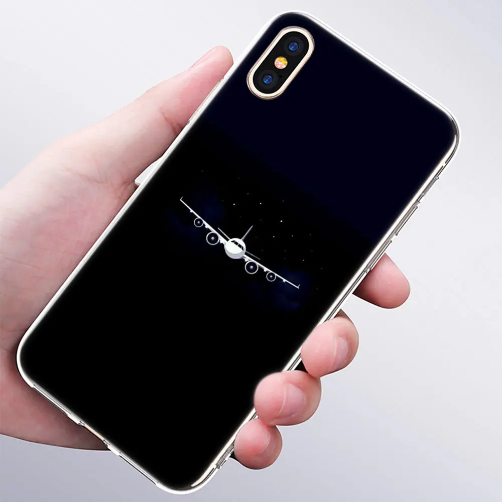 Модный мягкий силиконовый чехол с рисунком самолета для Apple iPhone 11 Pro XS MAX XR X 7 8 Plus 6 6s Plus 5 5C 5S SE TPU - Цвет: 010