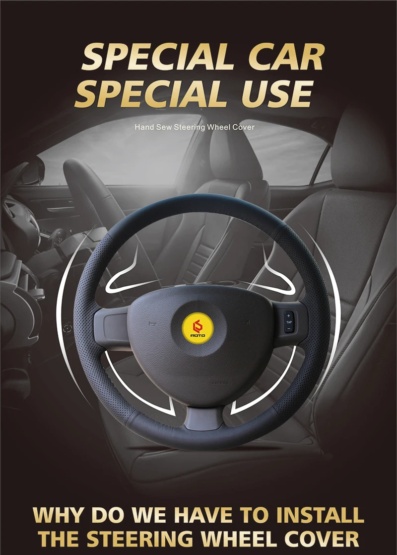 black braid on the steering wheel cover for Buick Sail Opel Astra G H 1998-2007 Opel Zafira A 1999-2005 stereing wheel cover 
