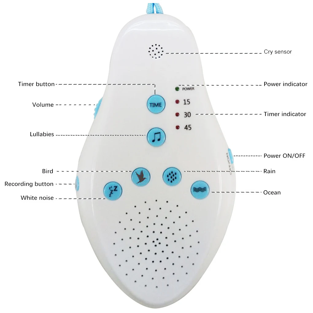 Новинка года, детская пустышка для сна, звуковая машина, белый звук, запись голоса, датчик для детского дома, путешествия