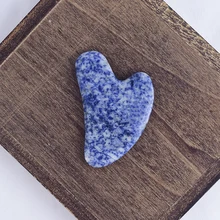 Natural Sodalite Jasper Facial Jade Massage Crystal Gua Sha Tool Back Head Acupuntura Massager Stone Therapy Health Care Tools