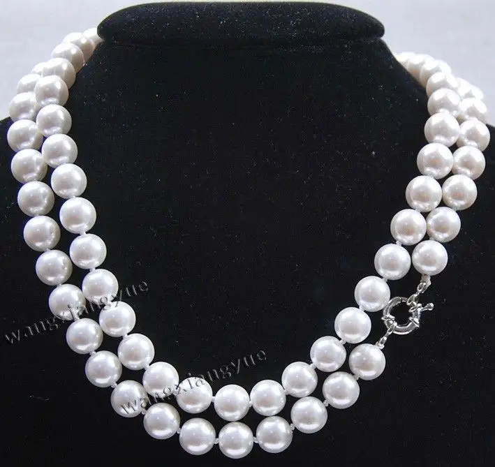 

FREE SHIPPING HOT sell new Style >>>> 10mm Long 48" White South Sea Shell Pearl Round beads Necklace AAA