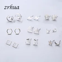 ZRHUA 925 пробы серебряные Простые серьги-гвоздики подарок pendientes oorbellen букле d'oreille femmes Новая коллекция рождественские подарки