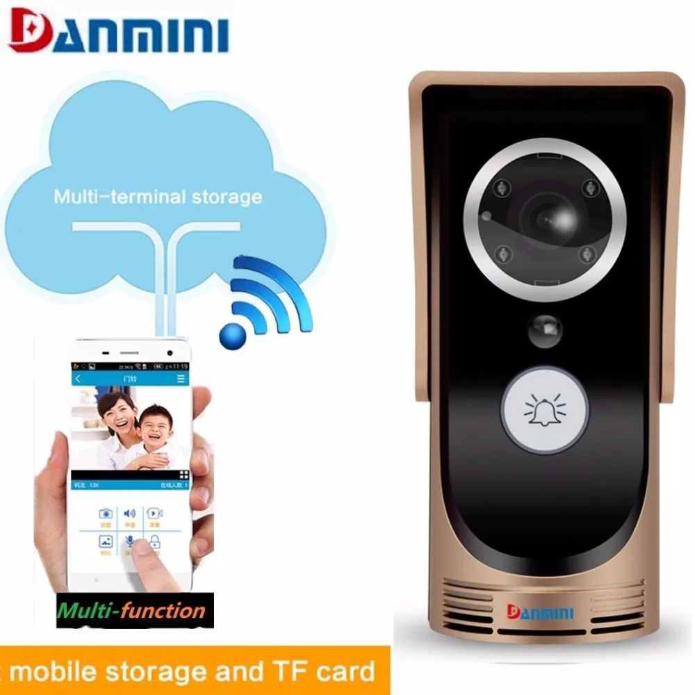 

Danmini Smart WIFI Wireless Video Intercom Doorbell PIR Motion Detection 3M 145 Degree Wide Angle Home Use Doorphone alarm bell
