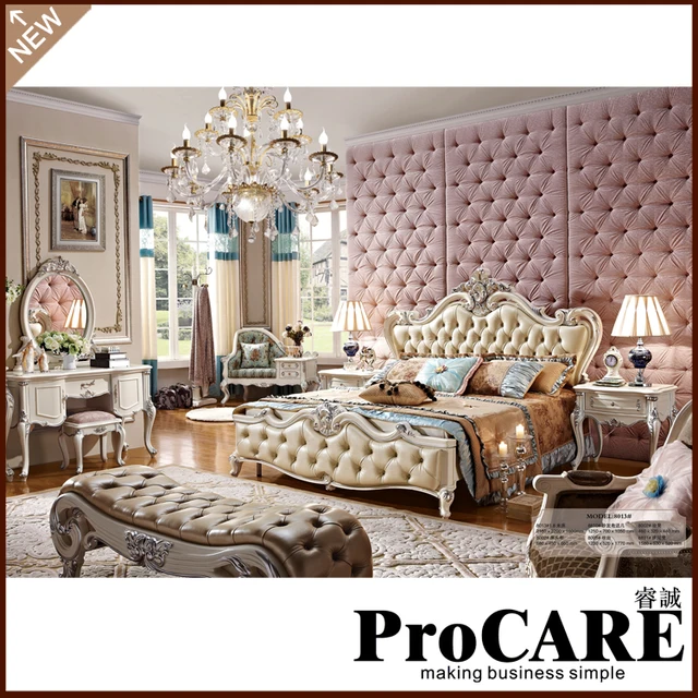 Antique Hand Carved Bed Luxury Top Quality Europe Style Bedroom antique hand carved bed luxury Top quality Europe style bedroom furniture classical leather bed - Antique Hand Carved Bed Luxury Top Quality Europe Style Bedroom