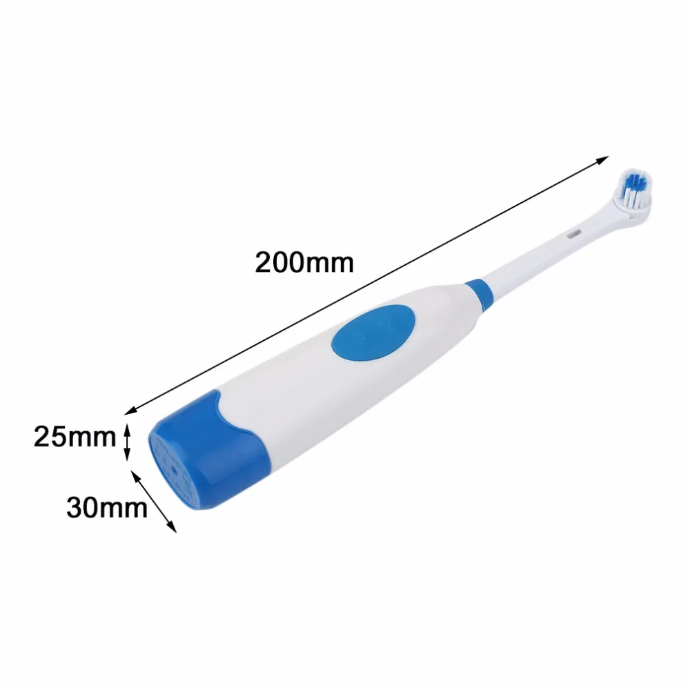Портативный электрический набор зубных щеток на батарейках 1 зубная щетка для взрослых+ 3 головки щеток ультра звуковая электрическая вращающаяся зубная щетка