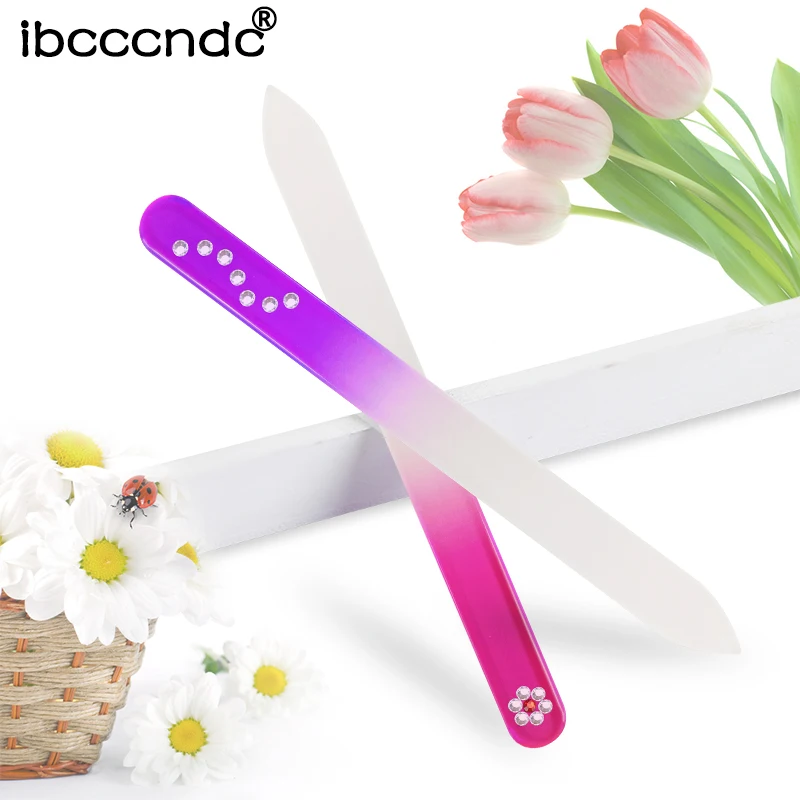 2Pcs/lot Pro Durable Crystal Glass Nail File Buffer Manicure Buffing