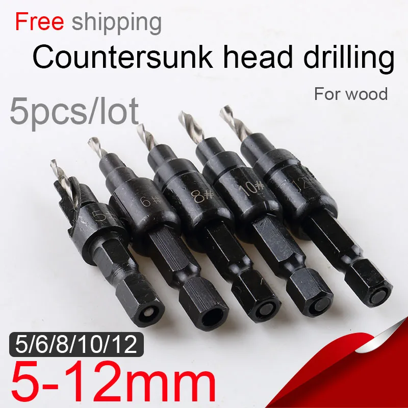 5pcs Special conical drill countersunk head drilling reamer cone shaped