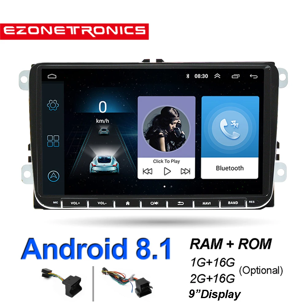 Discount 2Din Android 8.1 Car Radio Stereo Player 9Inch 2G or 1G DDR3 GPS Navigatie Bluetooth for VW Passat Golf MK5 -6 Jetta T5 EOS POLO 0