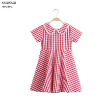 Летнее клетчатое платье принцессы в клетку для маленьких девочек; летнее платье для девочек; вечерние платья для торжеств; одежда для маленьких девочек