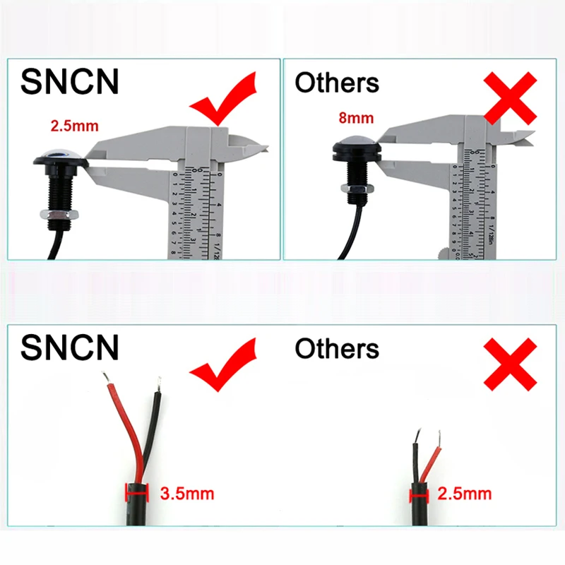 SNCN 10 шт. светодиодный дневные ходовые огни "Орлиный глаз" DIY DRL 12 В 24 в 18 мм 23 мм ультратонкий автомобильный светильник Предупреждение льный светильник