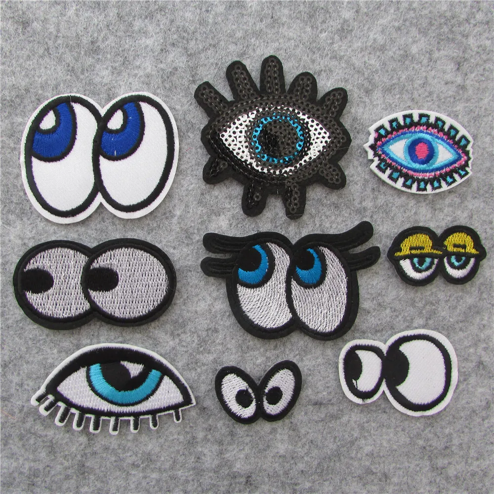 

brand new eye Stripes On Clothes Embroidered Patches For Clothes Badges For Backpack Iron On Applique Sewing Accessories Crafts