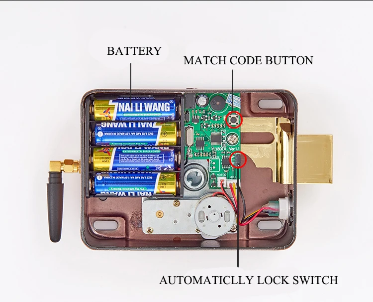 433 МГц золотой цвет без ключа пульт дистанционного управления электрический замок с 4 трансвестерами для домашней двери охранной сигнализации