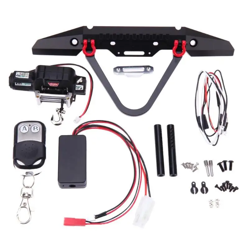 

Strong 1/10 RC Climbing Car Parts Metal Front Bumper Collision 2LED for TRAXXAS Accessories