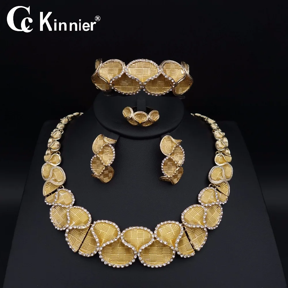 

nigerian wedding woman accessories jewelry set fashion african beads jewelry set dubai gold color jewelry set Wholesale