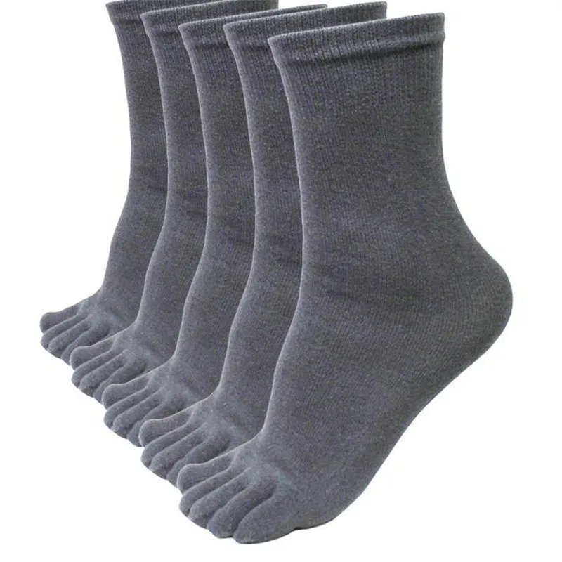 5 пар мужские спортивные носки с отдельными пятью пальцами ног эластичные короткие однотонные носки Sokkens дышащие Meias носки# VD7 - Цвет: Gray