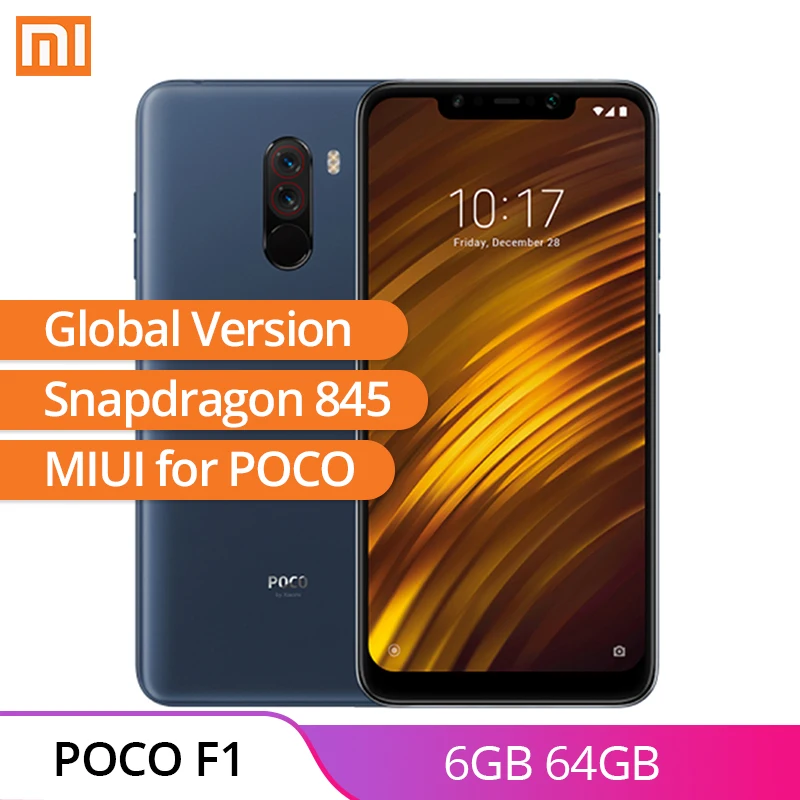 Глобальная версия Xiaomi POCOPHONE F1 6GB 64GB смартфон 4000mAh двойная камера разблокировка