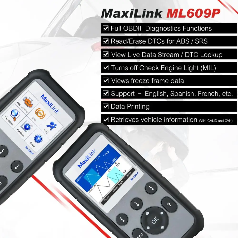 Autel MaxiLink ML609P автоматический obd2 сканер автомобильный диагностический инструмент