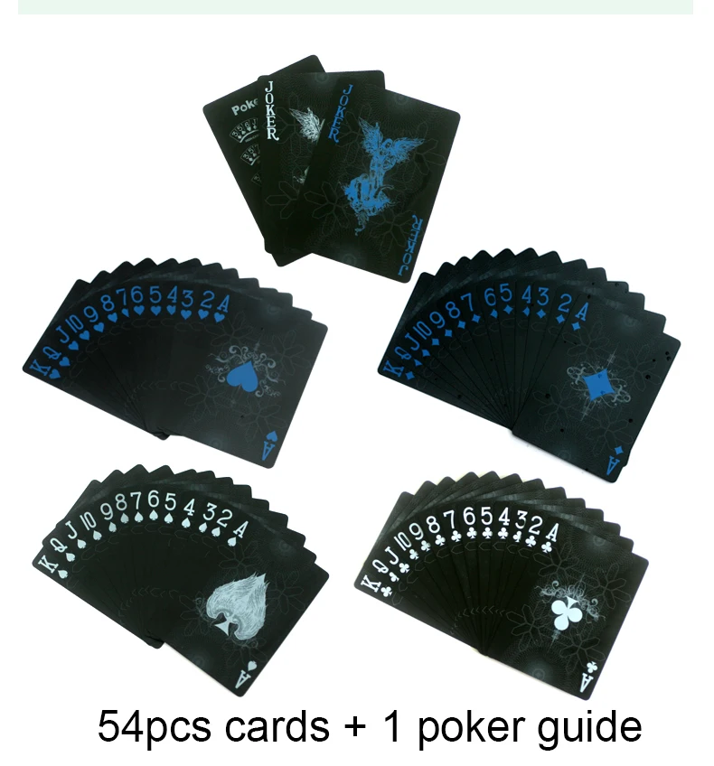 2019 Black plastic PVC poker cards durable waterproof playing cards magic cards High Quality TEXAS POKER cards