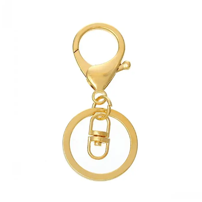 8SEASONS Key Chains & Key Rings Round gold color Lobster Clasp Keychain
