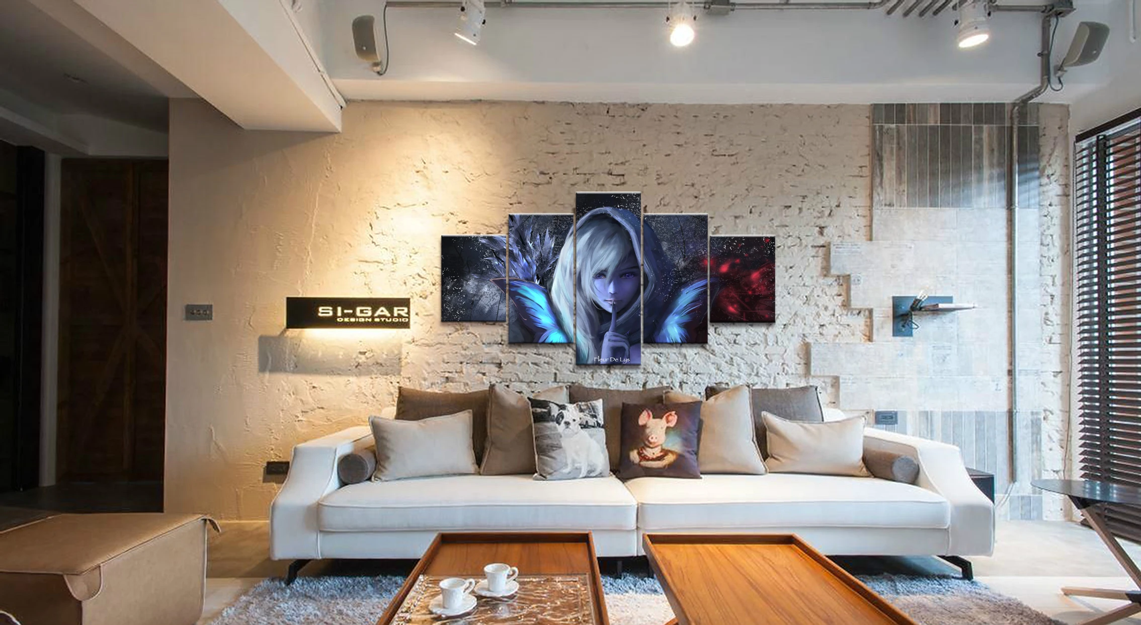  5 Piece HD Picture DOTA 2 Game Poster Wall Sticker Game Paintings Artwork Canvas Art for Home Decor