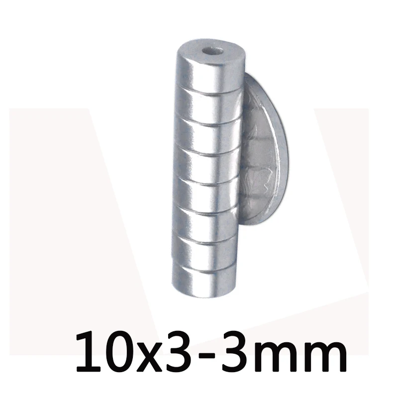 30/50/100 шт потайной Neodymium10x3 отверстие 3 мм неодимовый магнит кольцо маленькие