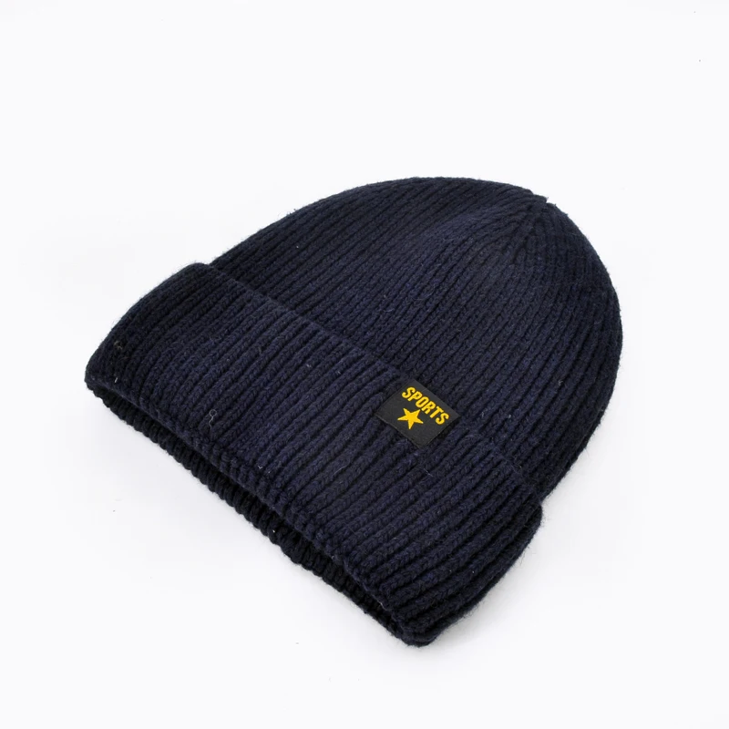 Пять звезд шерстяные шапочки вязаные мужские зимние шапки Skullies капот Зимние головные уборы для мужчин и женщин шапочки Теплые Мешковатые уличные спортивные шапки